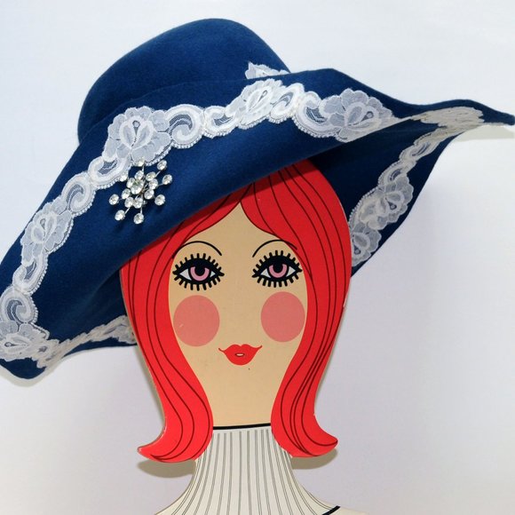 Women’s Picture Frame Wide Brim Hat 100% Wool